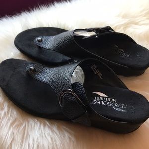 Aerosoles Heelrest Black Sandals